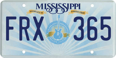 MS license plate FRX365