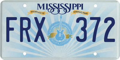 MS license plate FRX372