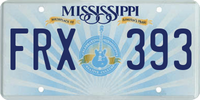 MS license plate FRX393