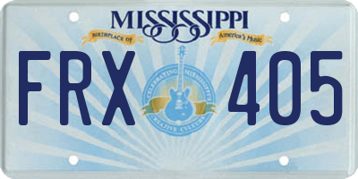 MS license plate FRX405