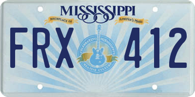 MS license plate FRX412