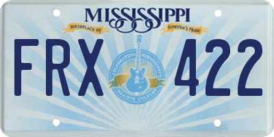 MS license plate FRX422