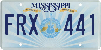 MS license plate FRX441