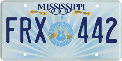 MS license plate FRX442