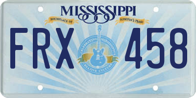 MS license plate FRX458