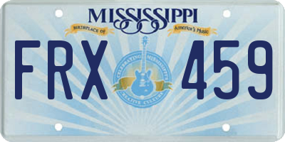 MS license plate FRX459