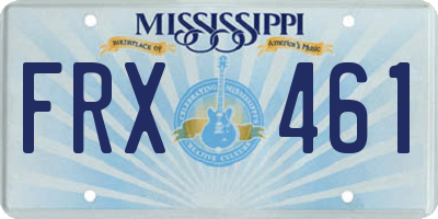 MS license plate FRX461