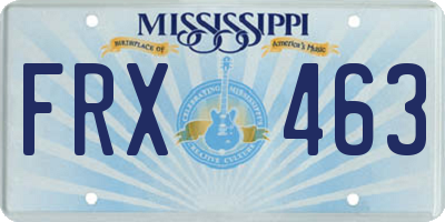MS license plate FRX463