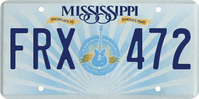 MS license plate FRX472
