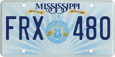 MS license plate FRX480