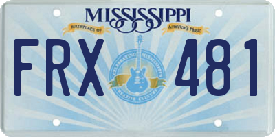 MS license plate FRX481