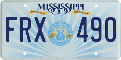 MS license plate FRX490