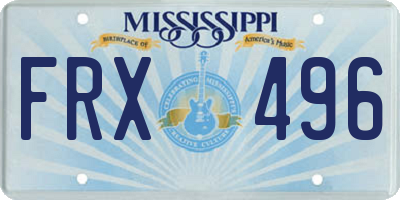 MS license plate FRX496