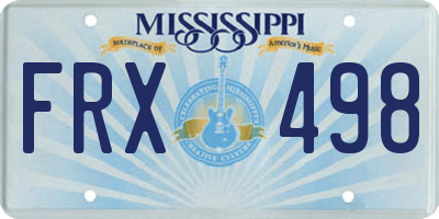 MS license plate FRX498