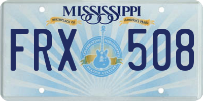 MS license plate FRX508