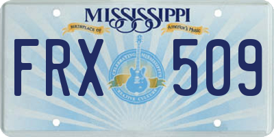 MS license plate FRX509