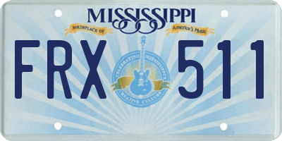 MS license plate FRX511
