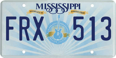 MS license plate FRX513