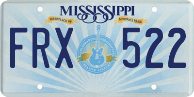 MS license plate FRX522