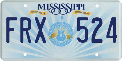 MS license plate FRX524
