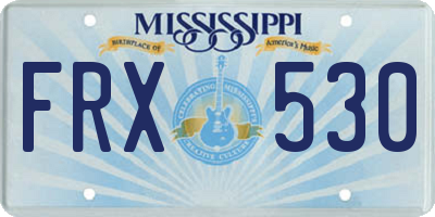 MS license plate FRX530