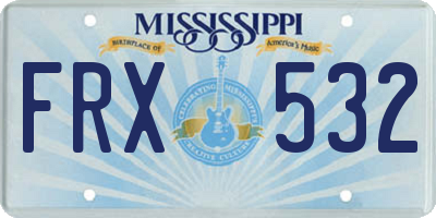 MS license plate FRX532