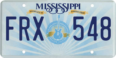 MS license plate FRX548