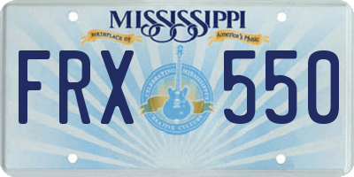 MS license plate FRX550