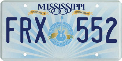 MS license plate FRX552