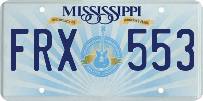 MS license plate FRX553