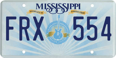MS license plate FRX554