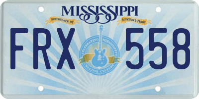 MS license plate FRX558