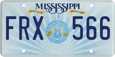 MS license plate FRX566