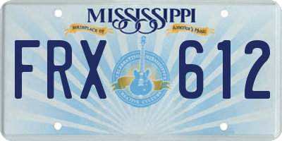 MS license plate FRX612