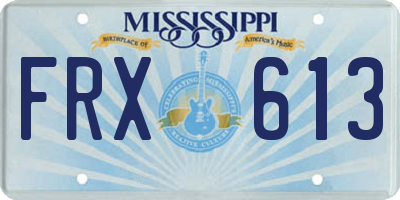 MS license plate FRX613