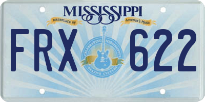 MS license plate FRX622