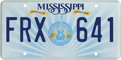 MS license plate FRX641