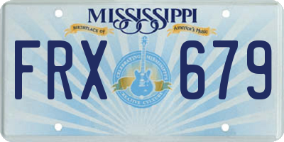 MS license plate FRX679