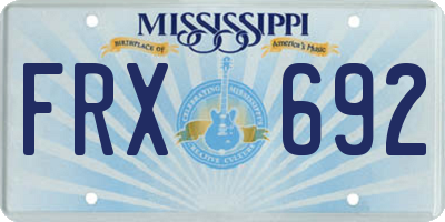MS license plate FRX692
