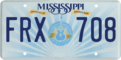 MS license plate FRX708