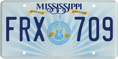 MS license plate FRX709