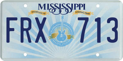 MS license plate FRX713