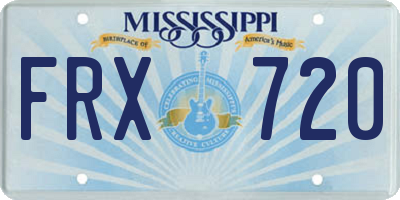 MS license plate FRX720