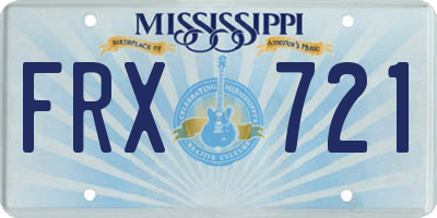 MS license plate FRX721