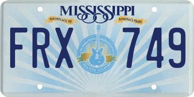 MS license plate FRX749