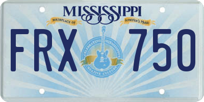 MS license plate FRX750