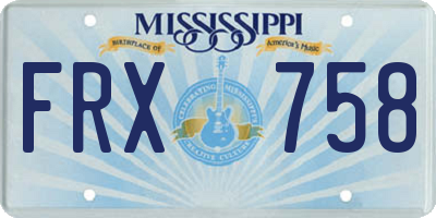 MS license plate FRX758