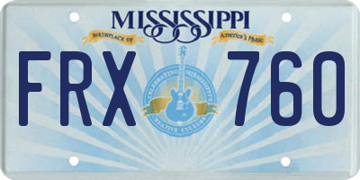 MS license plate FRX760