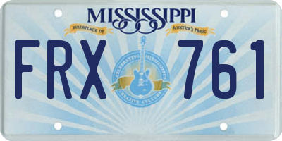 MS license plate FRX761
