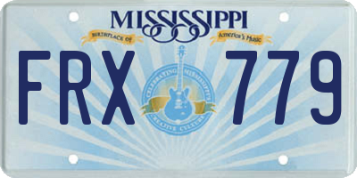 MS license plate FRX779
